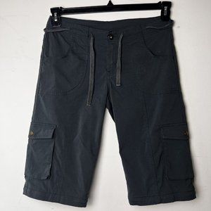 PrAna  Women 8 Gray Breathe Capri Convertible Leg Hiking Stretch Just The Short